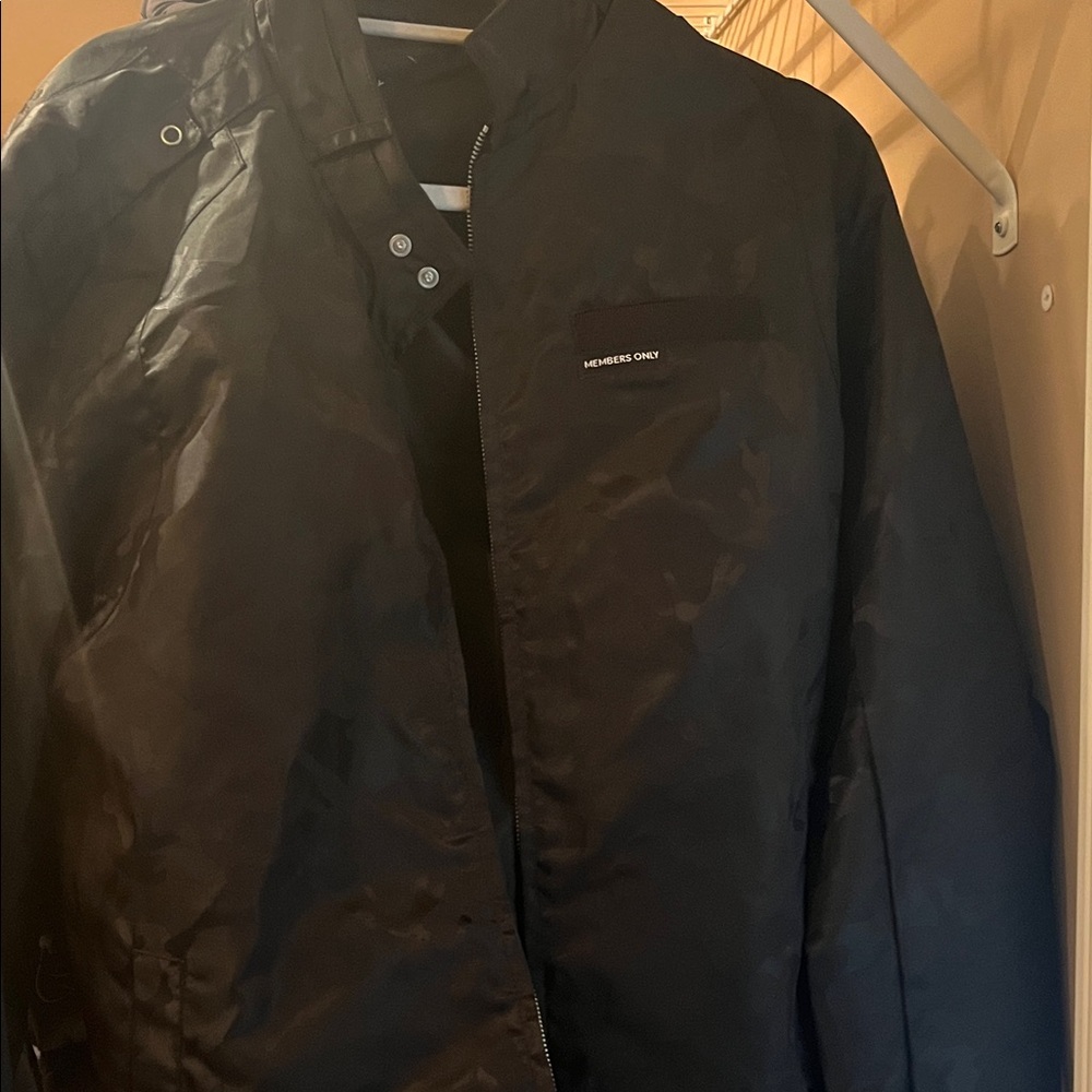 Members Only Dark Windbreaker Jacket